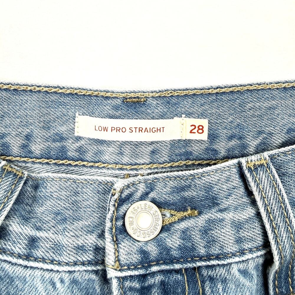 Levi's Low Pro Straight Jeans W28 Light Wash 90s Y2K Vibes Straight Leg - Picture 2 of 14